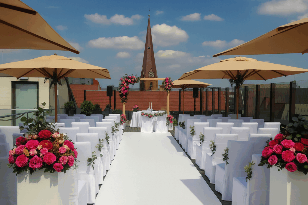 Hochzeit auf der Dachterasse des Atlantic Grand Hotel Bremens_Hochzeitslocation_von Aspern Weddings