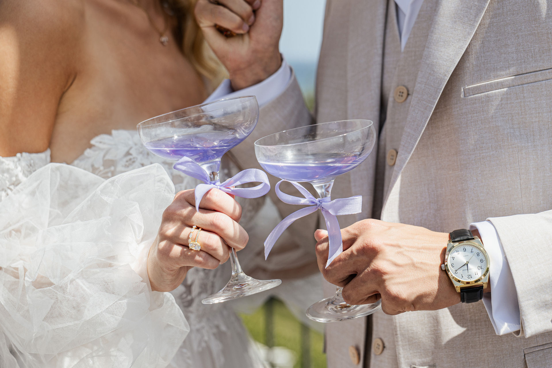Feierlicher Höhepunkt am Champagner Tower, Planung durch Sophia von Aspern, von Aspern Weddings, Hamburg, Hannover, Bremen, Niedersachsen.